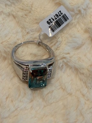 Neu mit Etikett Sterlingsilber Aqua Terra Costa Quarz Statement-Ring Größe 11