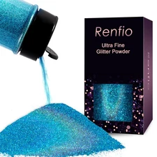 Renfio Holographic Ultra Fine Glitter Powder Metallic Resin Glitter 2.11oz Laser