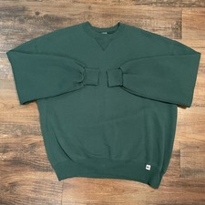 Russell Athletic Sweatshirt Mens XL Green Blank V-Stitch Pullover USA Made 90s