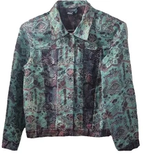 CITRON Santa Monica Silk Rayon Brocade Jacket Size S