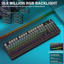 AULA F108 PRO Wireless Mechanical Gaming Keyboard with Screen&Knob,Hot Swappable 7