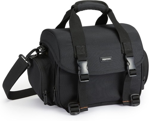 Amazon Basics Shoulder Bag for SLR Camera and Accessories, Large, Adjustable Str