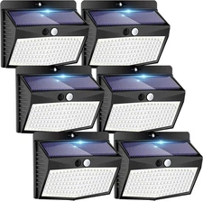 6 Packs] Solar Lights Outdoor Motion Sensor Solar Security Lights Waterproof ...