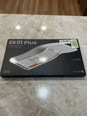 ProtoArc EK01 Plus Dual Mode Ergonomic Keyboard Wireless Bluetooth Backlit Black
