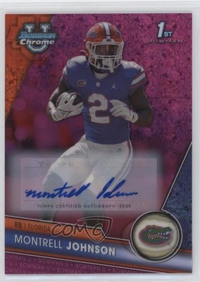 2023 Bowman U Chrome Fuchsia Mini-Diamond Refractor Montrell Johnson Auto 3hd