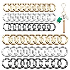 60 Pcs Round Snap Buckle Round Clip Hook Trigger Spring O Ring Keychain, Smal...