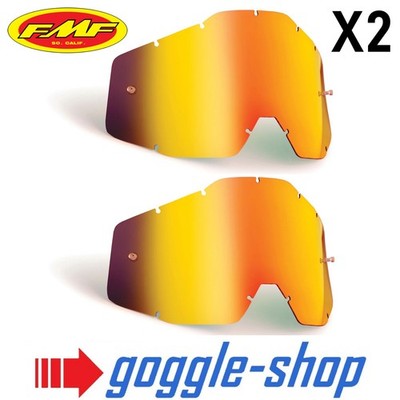 FMF Powerbomb Powercore 100% Gen 1 Ersatzlinsen Motocross - RED MIRROR x2