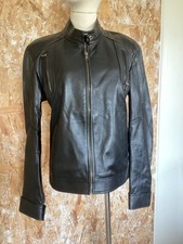 Blouson Cuir D’agneau Noir 38 Neuf