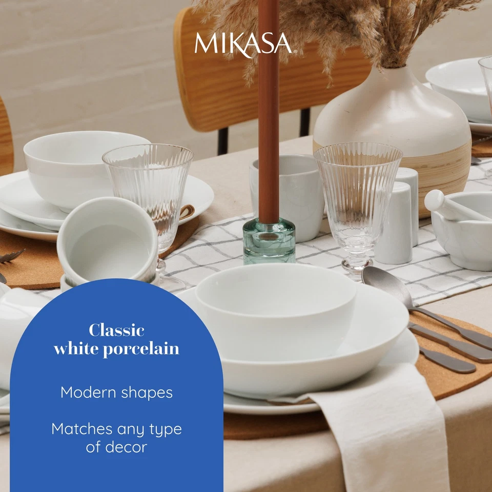 Mikasa Chalk Porcelain Dinner Plates Set Of 4 27cm White - Image 3 of 4