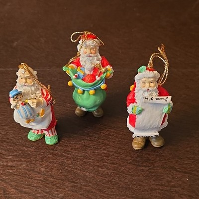 Current, Inc. Santa Ornament Collection Set of 3 Resin 1993 Christmas