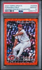 2024 Topps Update Fernando Cruz RC #US308 Orange Crackle Foilboard /299 PSA 10