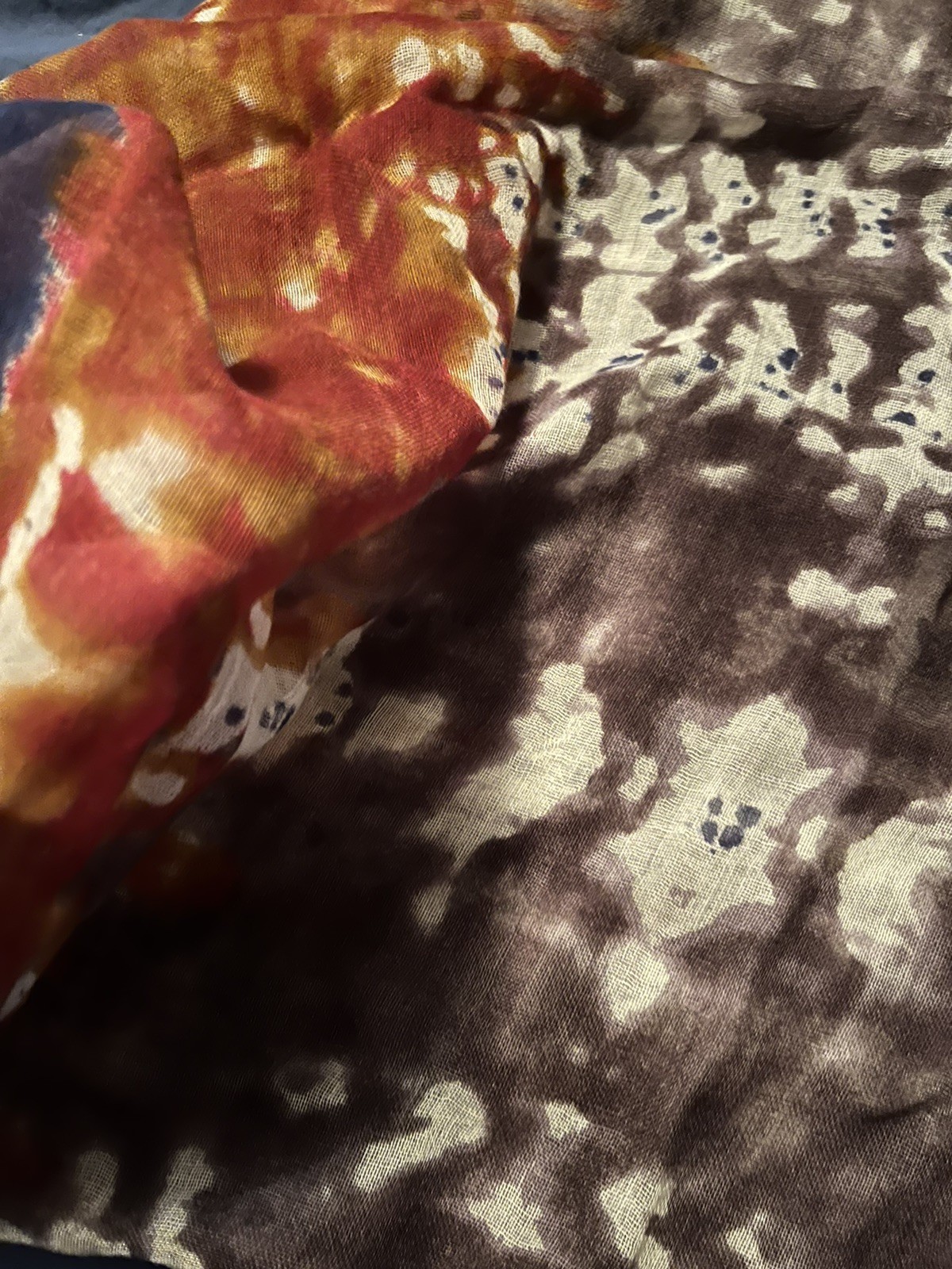 BINDYA TIE DYE 100% WOOL LARGE RECTANGULAR SCARF … - image 3