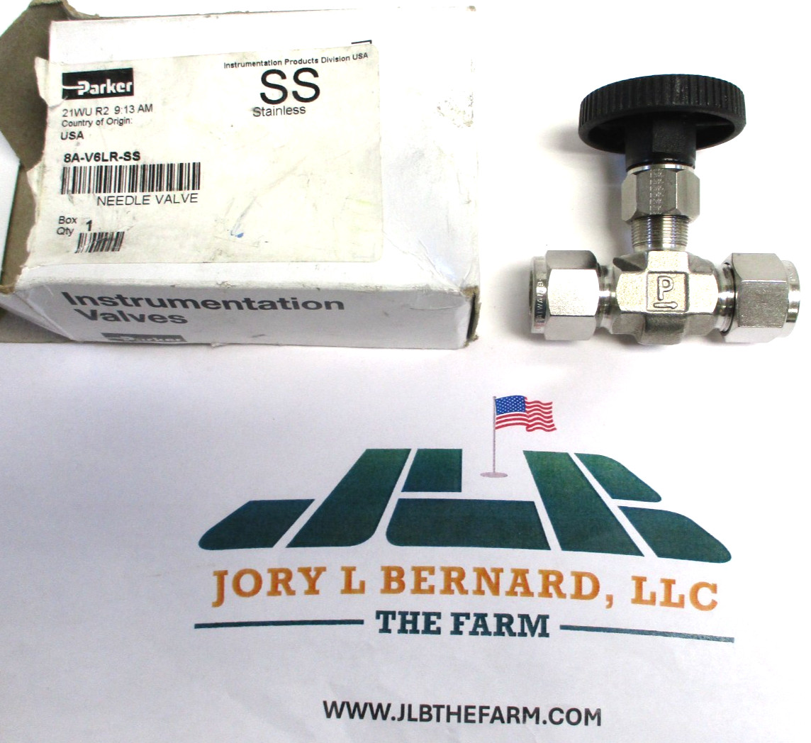 PARKER , 8A-V6LR-SS , SST NEEDLE VALVE , 1/2" TUBE ENDS , 5000-PSI ,( NOS )