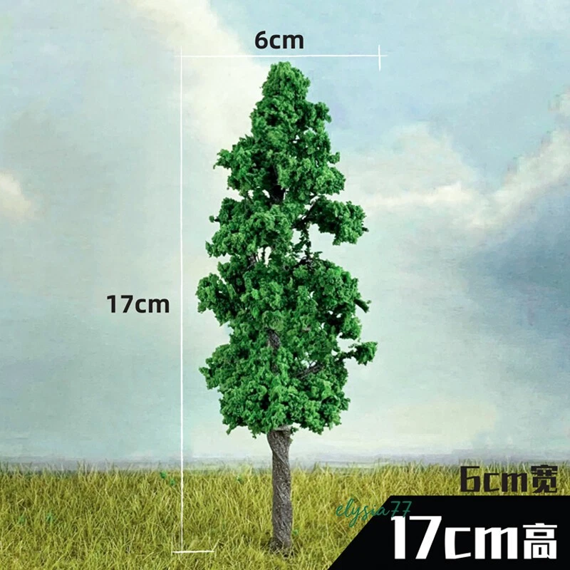 2PC 17CM HO/OO Scale Green Courtyard Trees Miniatures Forests Plants Scenery - Image 2 of 2