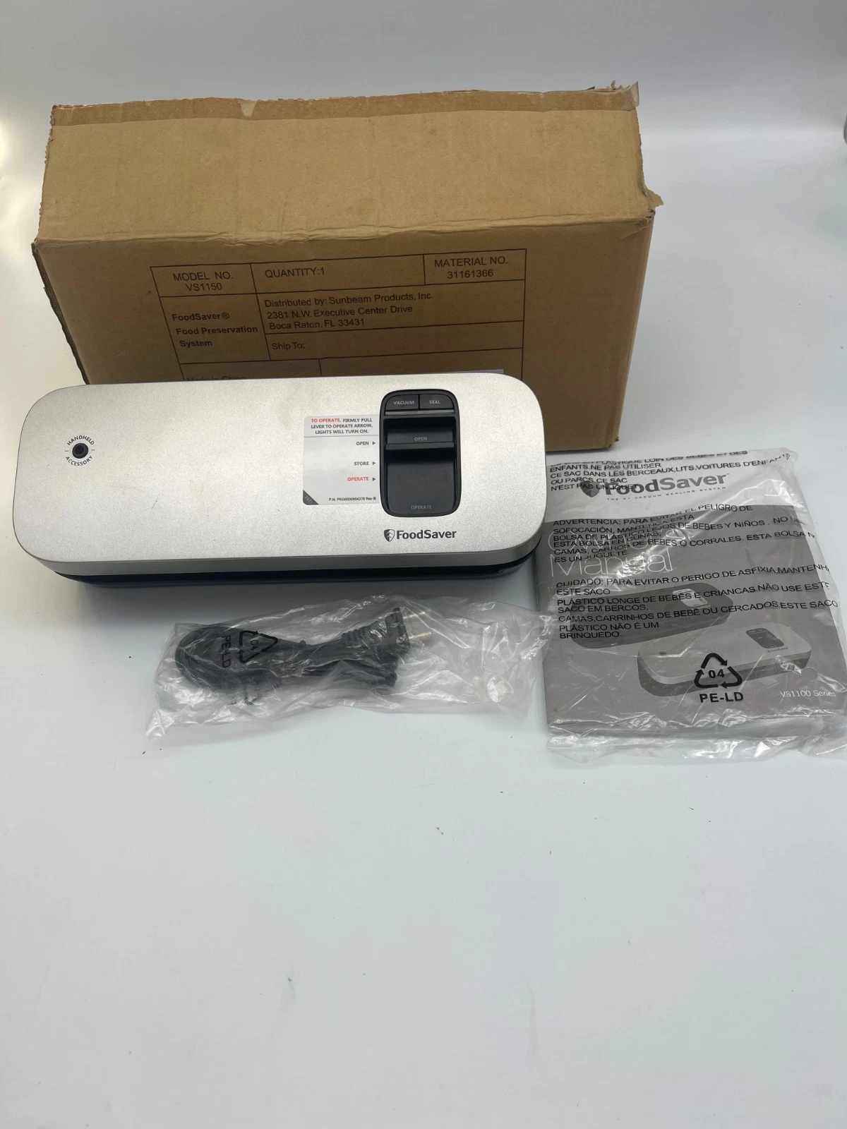 Foodsaver Model VS1110 Food Vacuum Sealing System in Box, Compact