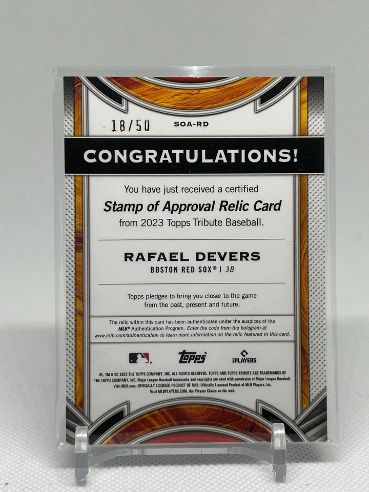 2024 Topps Tribute Stamp of Approval Relics RAFAEL DEVERS Purple /50 SP - Image 2 of 2