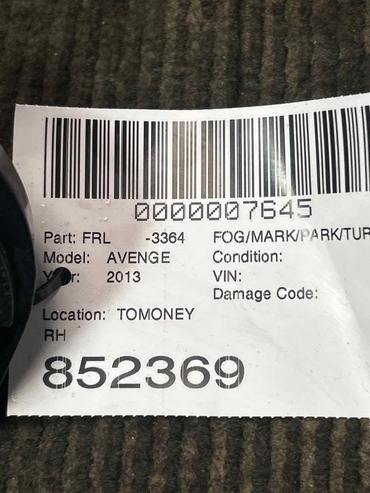 Fits 2011-2014 Dodge Avenger Right Fog/Turn/Signal Bumper Light OEM#:5182021AA Foto 4 de 4