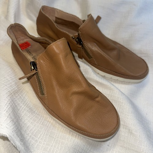 Diana Ferrari Ashlli Caramel Soft Leather Comfort ZipUp Flat Shoe Rrp$99 Sz7 38