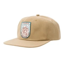 PRANA GAZIN PATCH HAT Nomad Get Lost to Get Found UPF 50 Tan SnapBack MSRP $39