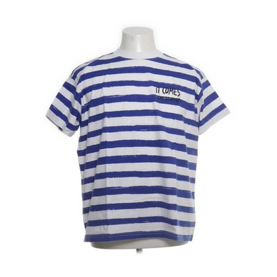 H&M, T-shirt, Größe: M, Blau/Weiß, Baumwolle, Streifen, Herren #foA