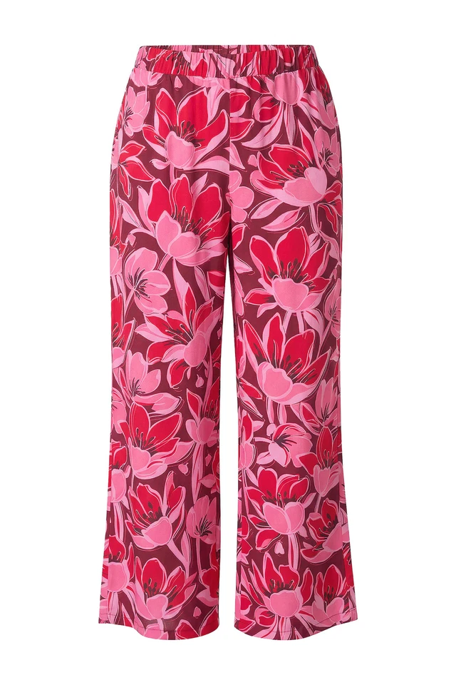 MIAMODA Damen große Größen Hose gerades weites Bein Blumenmuster 853763 - Bild 1 von 1