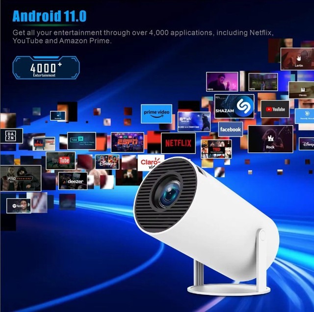 Neuf Mini Projecteur Android 11 Complet HD 720P