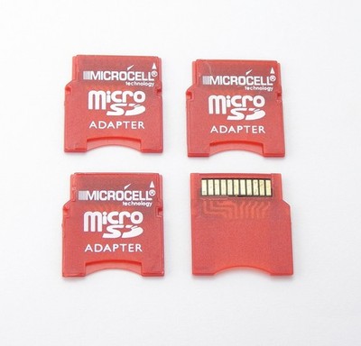 4x Red Micro SD to Mini SD Adapter