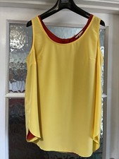 2 x H&M Mama Maternity Medium sleeveless longline tops VGC yellow +terracotta