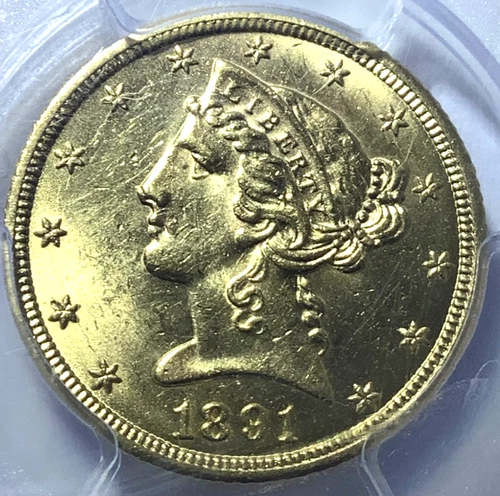 1891 CC Gold Half Eagle- PCGS MS62 ! - Nice CC Type Coin!