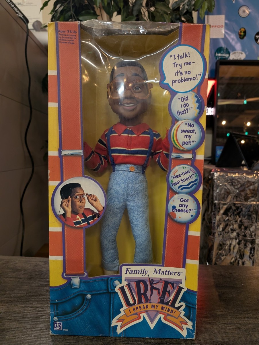 Vtg Hasbro Family Matters Urkel I Speak My Mind Pull String Doll