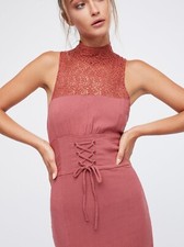 Free People High Society Lace Neck Bodycon Dress Size XS Petite NEW MSRP: $80