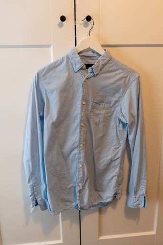 USED All Saints Shirt Blue Casual Shirt RRP 89£ Size XS - Picture 2 of 3