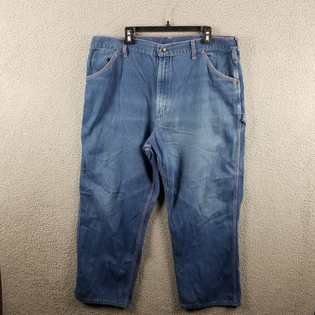 VTG Big Mac Industrial Carpenter Work Wear Blue Jeans JCPenney Mens Sz 36x28