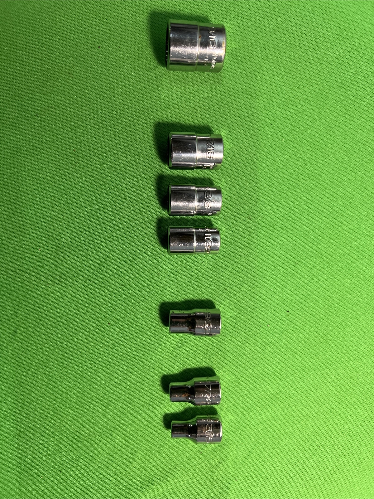 Snapon 7 pc 1/4" Drive 12Point SAE Flank Drive® Shallow Socket Set