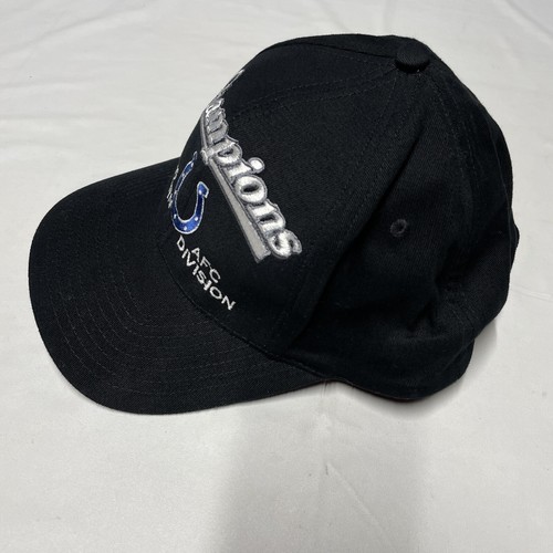 Vintage 90s Indianapolis Colts Hat Cap SnapBack Black NFL Football AFC Champions - Picture 4 of 9