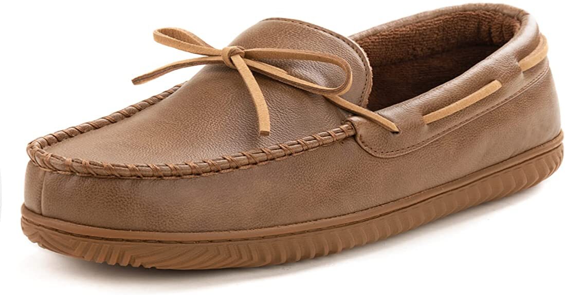 Mens Moccasin Slippers Memory Foam Close Back Indoor/Outdoor Mens Moccasin Slippers Memory Foam Close Back Indoor/Outdoor