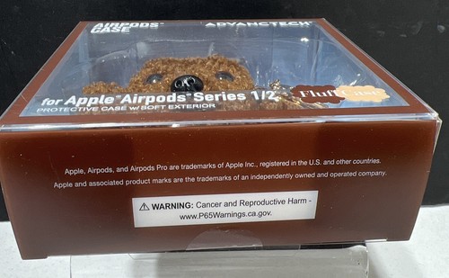 Advanctech Fluff Airpods Case For Apple Airpods Series 1/2-Brown Poodle Furry - Picture 5 of 5