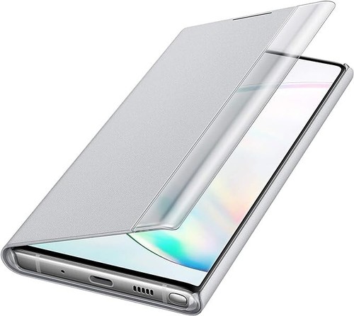 Samsung Original Galaxy Note 10 / Note 10 5G Clear View Wallet Cover Case Silver - Picture 3 of 4