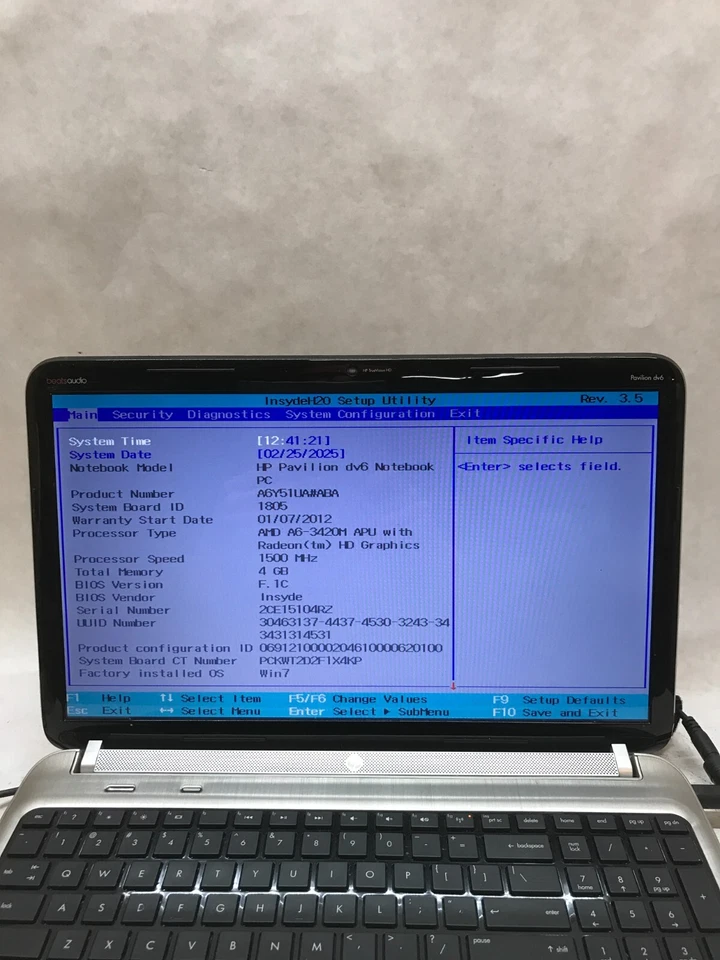 HP Pavilion dv6-6c13cl 15" AMD A6-3420M 1.5GHz 4GB RAM NO HDD/OS NO BATT - - DW - Image 2 of 4