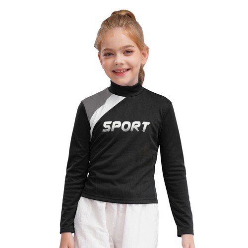 Girl Sport Tops Yoga Activewear Figure Skating Sweatshirt Stylish Cropped Top - Picture 56 of 84