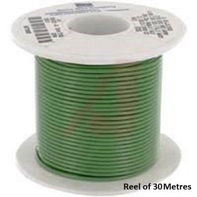 Alpha Wire Green Hook Up Wire, 2.08 mm² CSA  1000 V 33 A 30m- New 1559-GR005