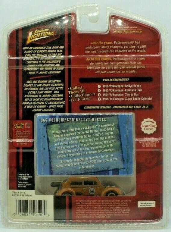 VOLKSWAGEN RALLYE BEETLE 1966 CABRIOLET '66 1/64 JOHNNY