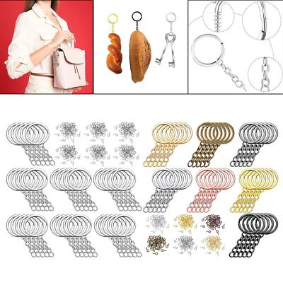 250 Stück Schlüsselanhänger Ringe, Keyrings mit Kette Biegeringe und