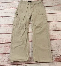Lioness Miami Vice Cargo Pants Size Medium Beige Wide Leg Loose Fit Tan