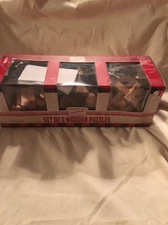 Cheer set of 3 wooden puzzles, will make you lose your mind. Boxed