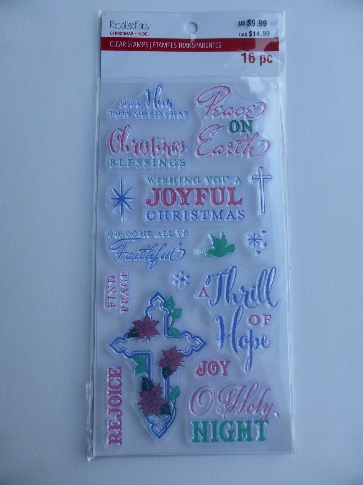 *NEW* Recollections Clear Stamps '(Religious) CHRISTMAS PHRASES' (16x pcs)