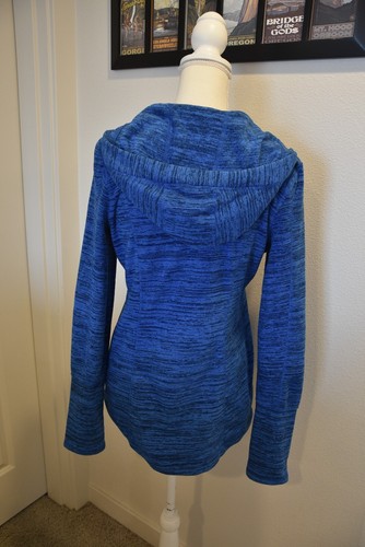 Zella Women's Blue Striped Fleece Hoodie Pullover Size M - Picture 3 of 9