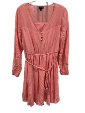 Torrid Light Weight Gauzey Lined Dress 0 peach Sheer lacey Plus SI33