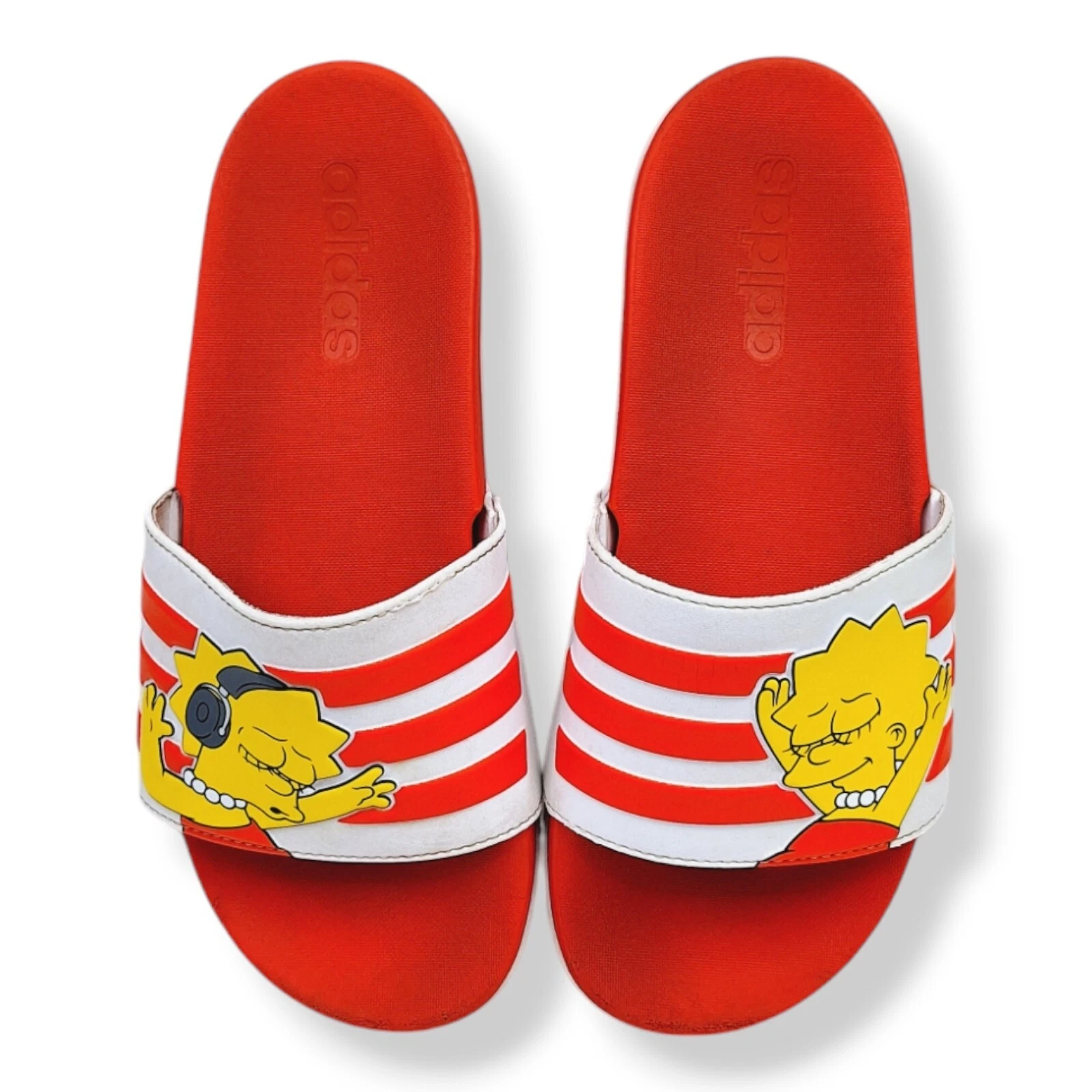 Adidas Lisa Simpsons Slides Adilette Comfort Donna Taglia 7 College Bianco Arancione
