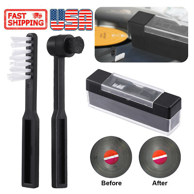 #ad #ad 3 in1 Vinyl Record Cleaning Brush Set Stylus Velvet Anti static Cleaner Tool Kit $9.55
